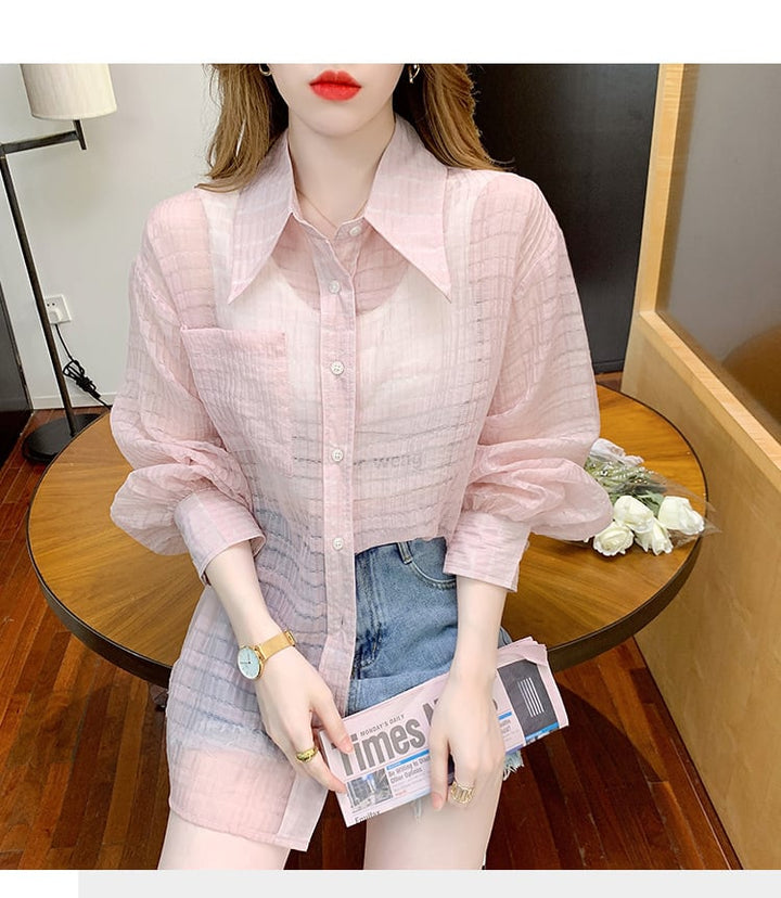 【tops】3色シャツトップス韓国系着心地良いゆったり　M16893