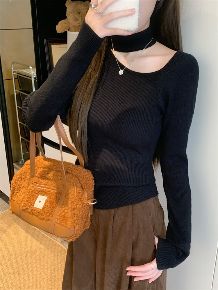 【tops】オフショルダーニットトップス　M28410