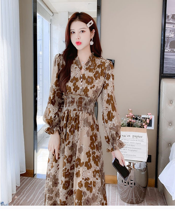 【dress】大人らしい エレガントプリントワンピース　M17440