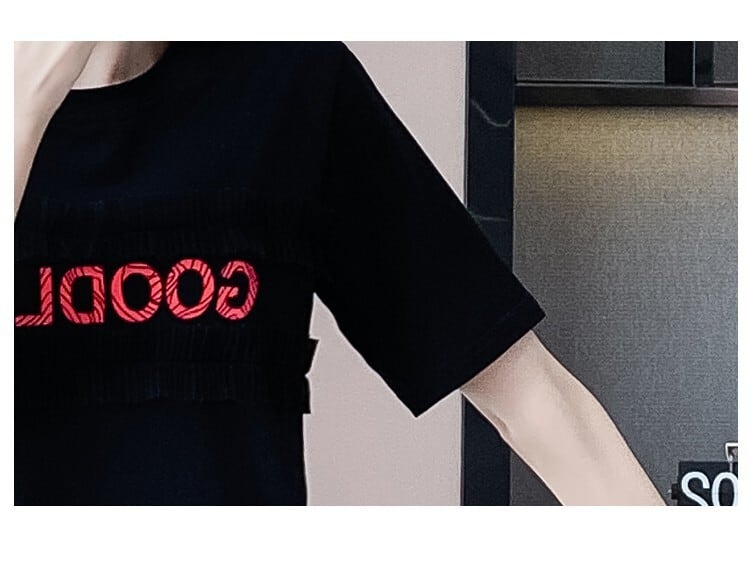 【dress】絶対欲しいレース切り替えTシャツワンピース　M17164