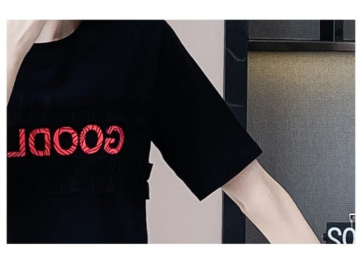 【dress】絶対欲しいレース切り替えTシャツワンピース　M17164