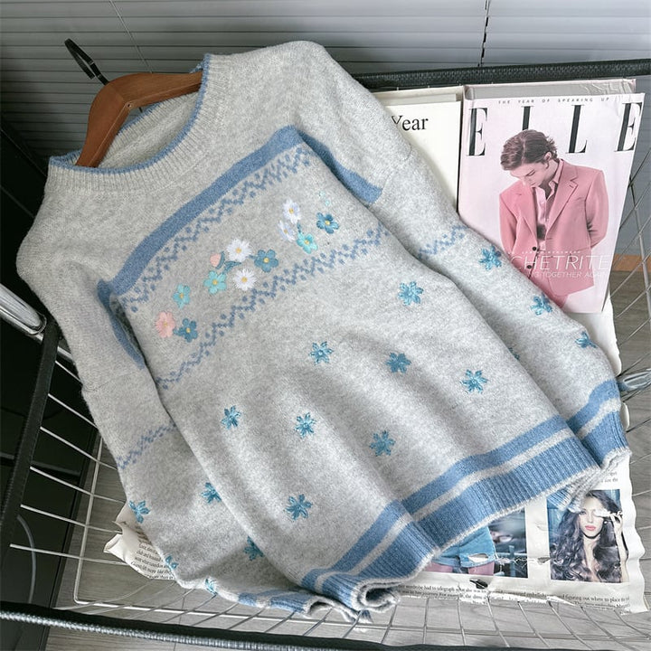 【tops】ジャカードニットセーター　M26634