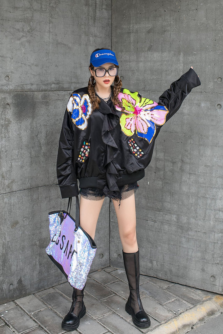 【outer】スパンコールスカジャン　N2016