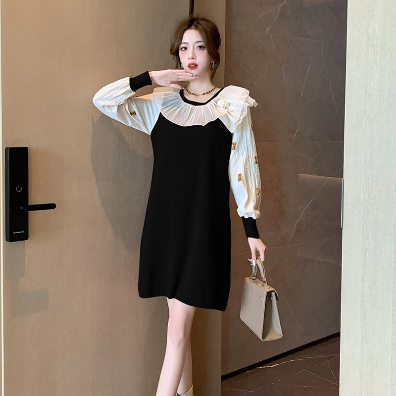 【dress】優しい雰囲気スウィートニットワンピース　M17501