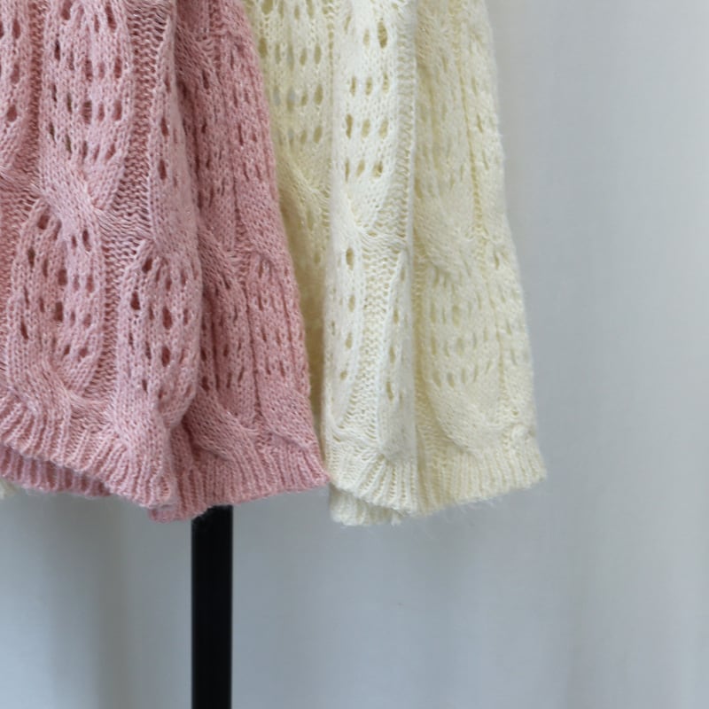 【tops】カットワークニットセーター　M26021