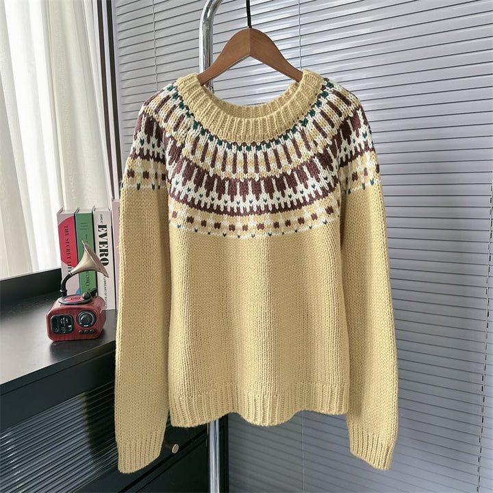 【tops】ジャカードニットセーター　M26465