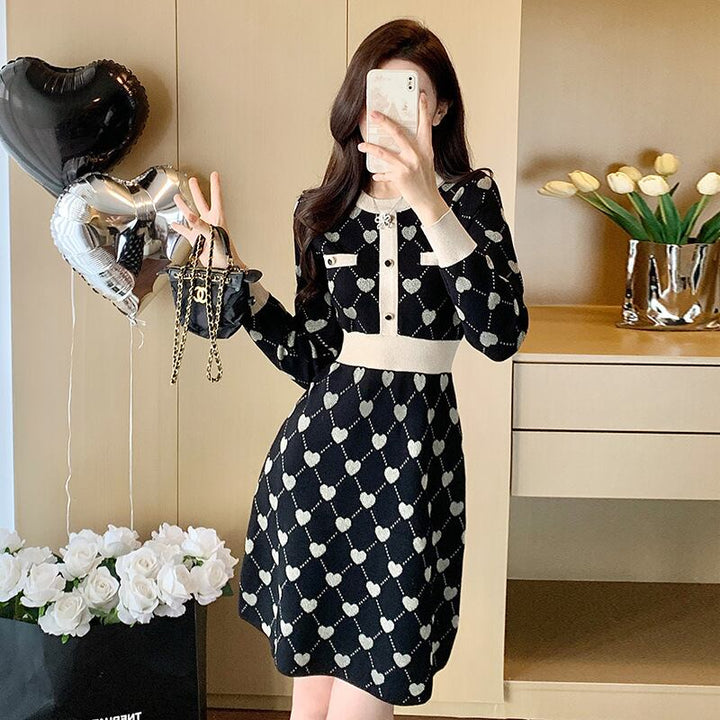 【dress】ジャカードニットワンピース　M28415