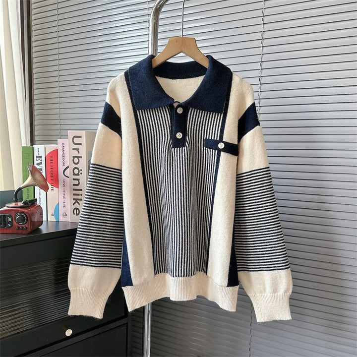 【tops】ドッキングニットセーター　M18978