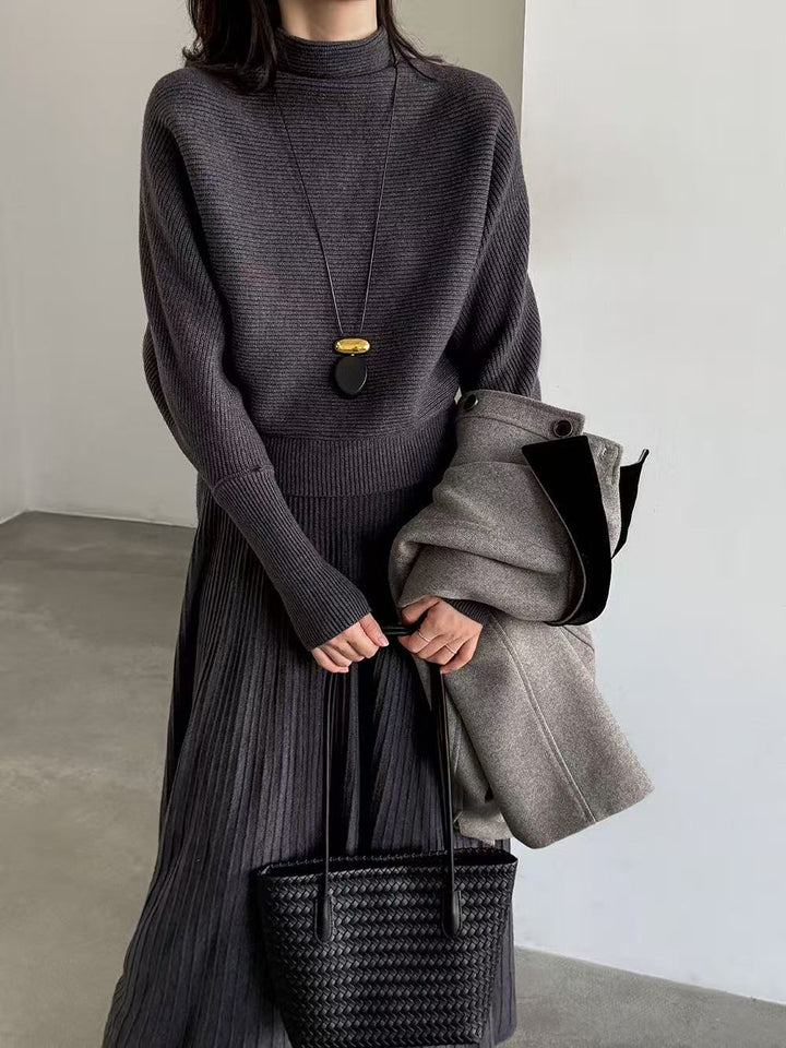 【set】ニットトップス×ロングスカートセット  K0655