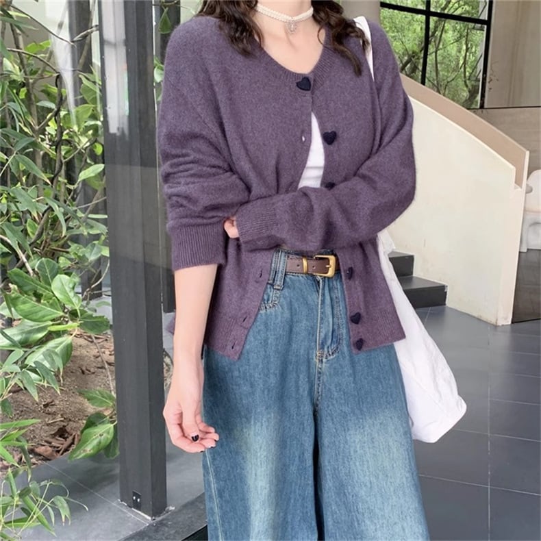 【outer】クルーネックニットカーデ　M25853