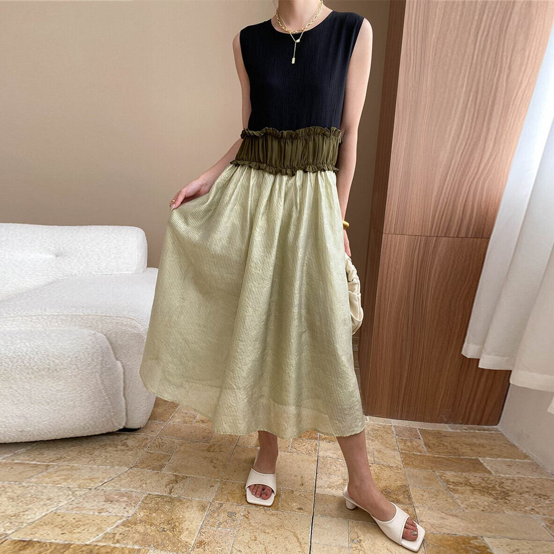 【dress】ノースリーブドッキングワンピース　M29950