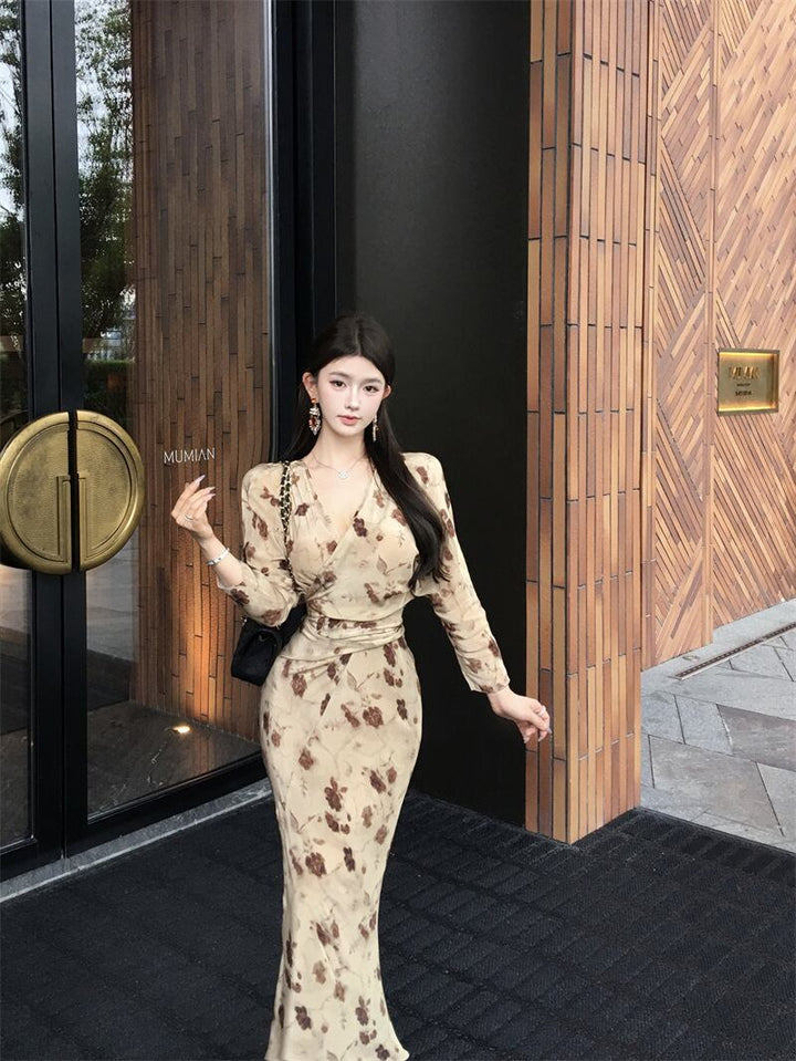 【dress】Vネックワンピース　M27994