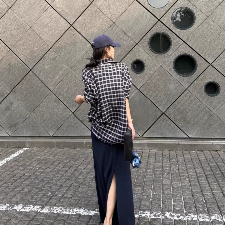 【tops】チェック柄シャツ Q8266