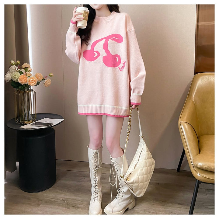 【tops】ジャカードニットセーター　M26602