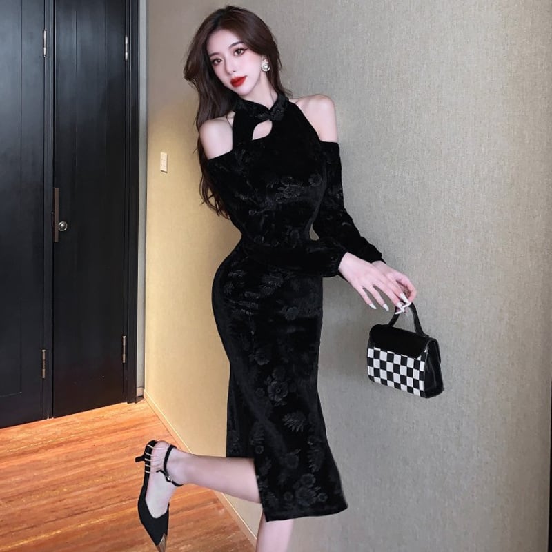 【dress】女性力を高める～オフショルダーワンピース　M17504