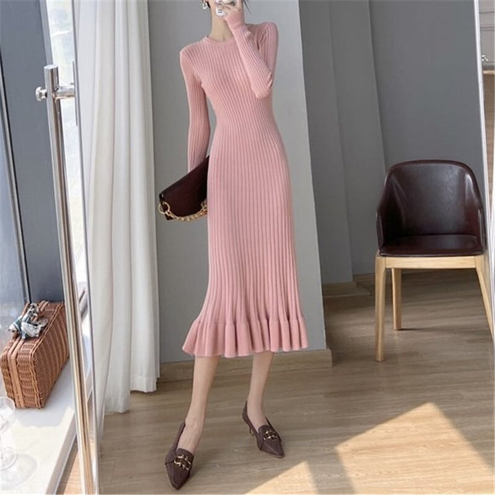 【dress】フリルニットワンピース　M18383