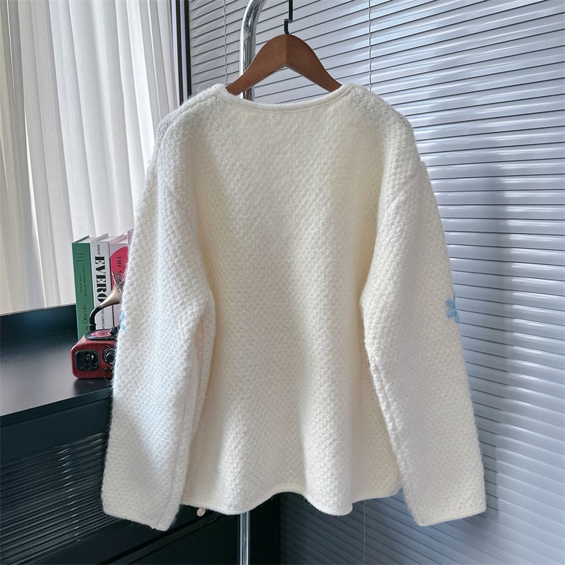 【outer】Vネック刺繍ニットカーデ　M26690