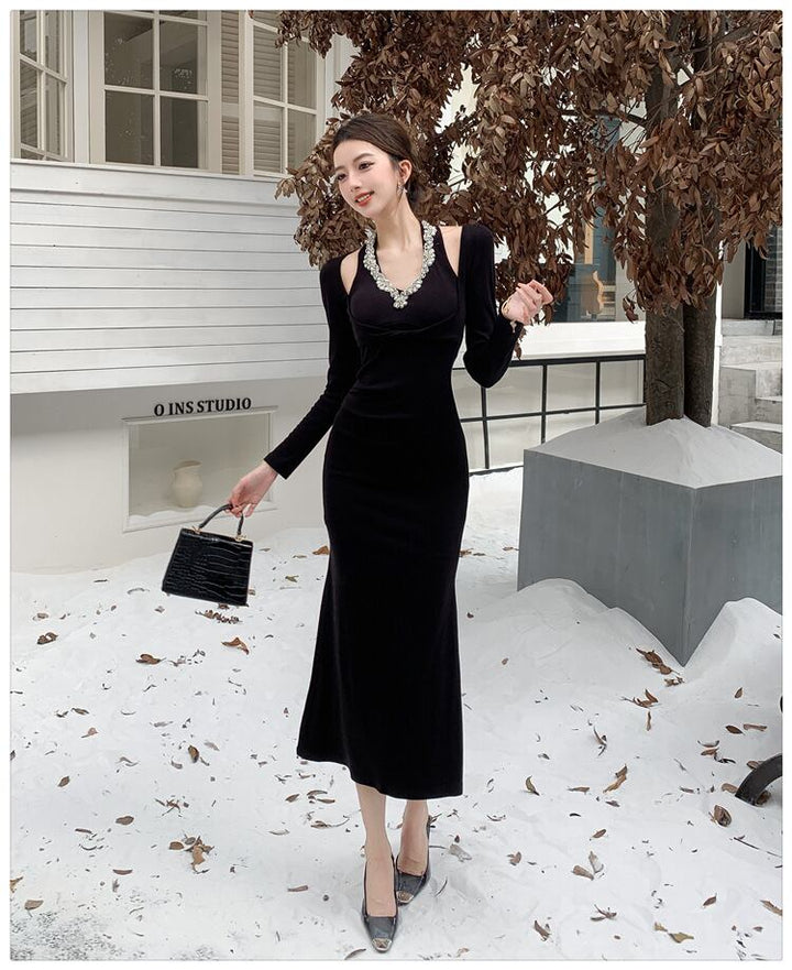【dress】ビジューデートワンピース　M27454