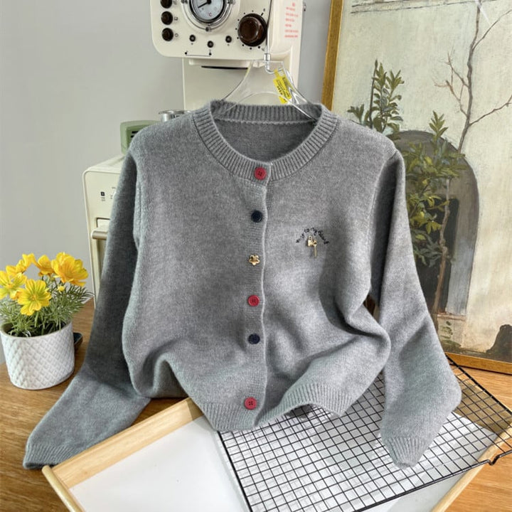 【outer】刺繍ニットカーデ　M28625