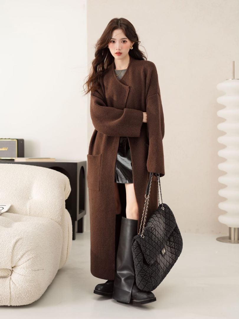 【outer】ロング丈ニットカーデ　M26713
