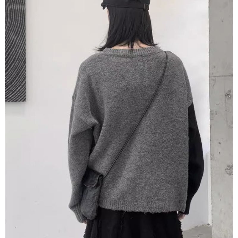 【outer】配色切り替え韓国系カーディガンゆったり　M17678