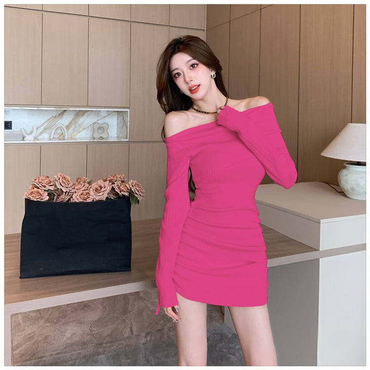 【dress】女子力アップエレガントニットワンピース　M17465