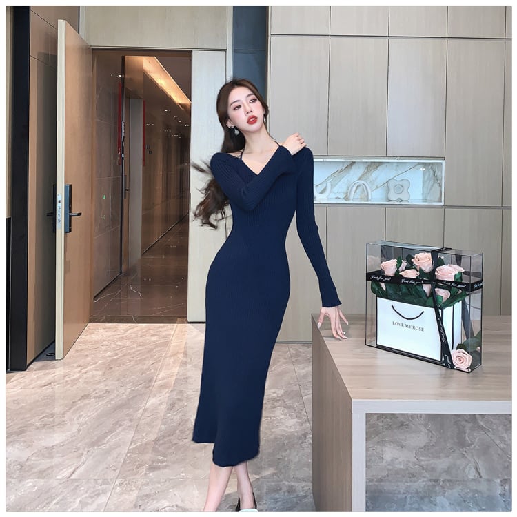 【dress】好感度UPエレガントニットワンピース　M17587