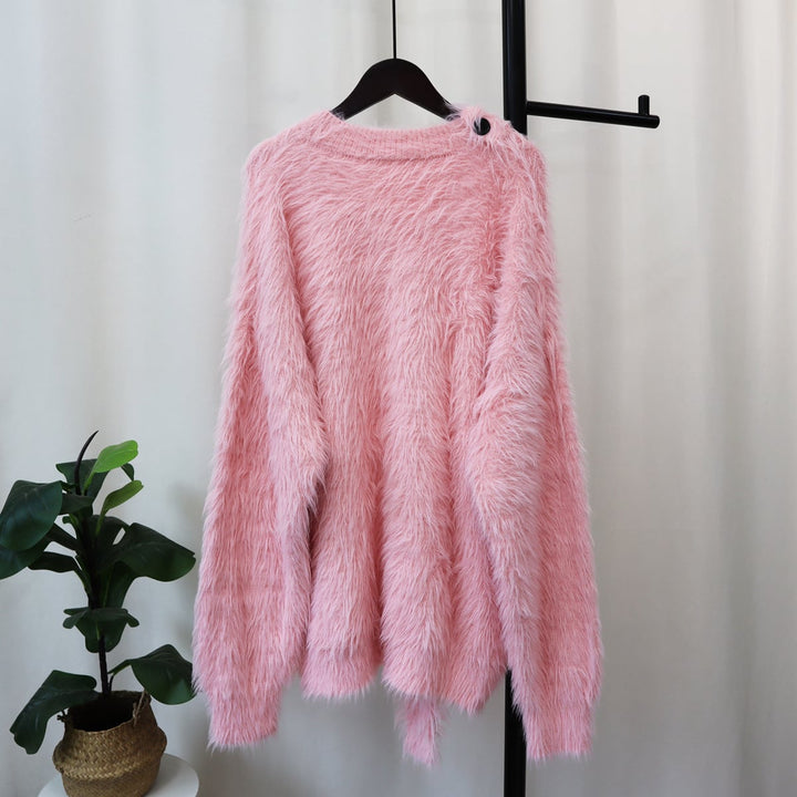 【tops】シャギーVネックニットセーター　M18022