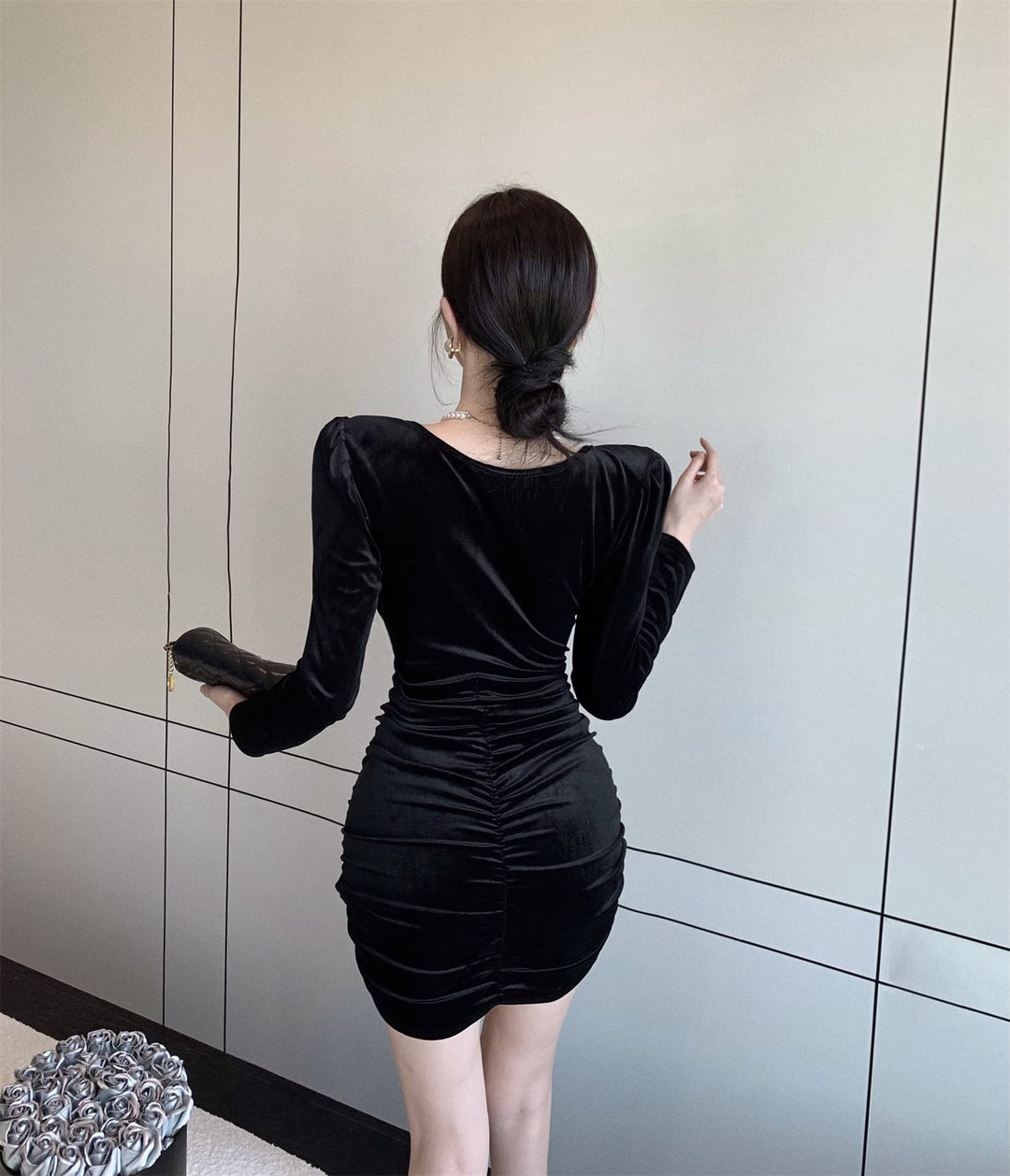 【dress】レース切り替えデートワンピース　M26639