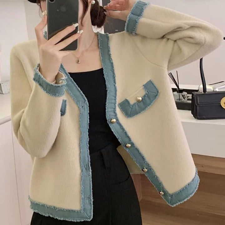 【outer】ドッキングニットカーデ　M18401