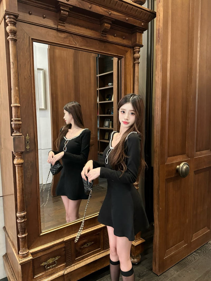 【dress】ビジューデートワンピース　M28419