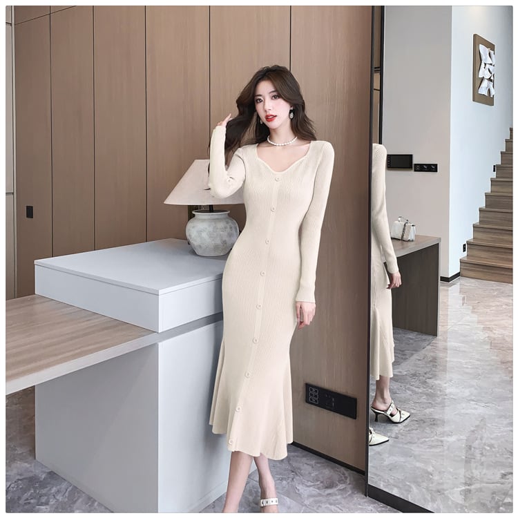 【dress】マーメイドニットワンピース　M28242