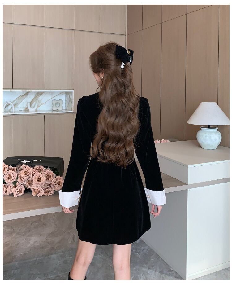 【dress】ビジュードッキングワンピース　M28245