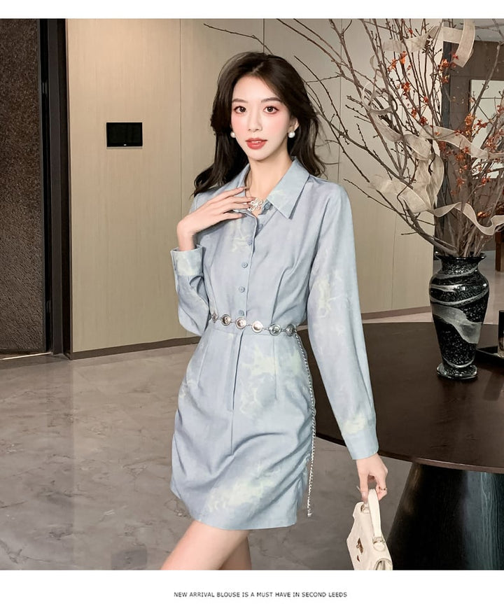 【dress】シャツワンピースベルト付き　M29681