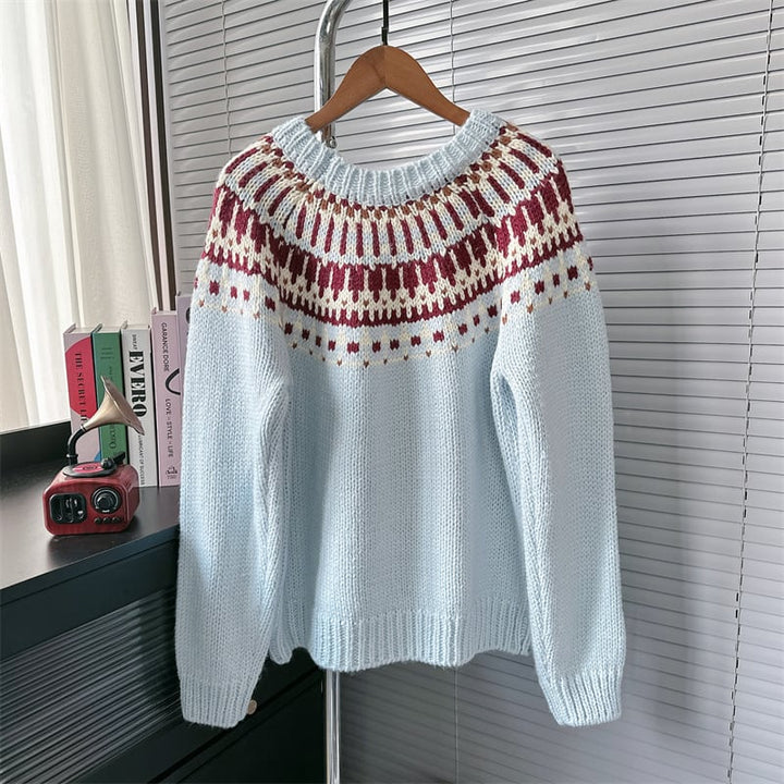【tops】ジャカードニットセーター　M26465
