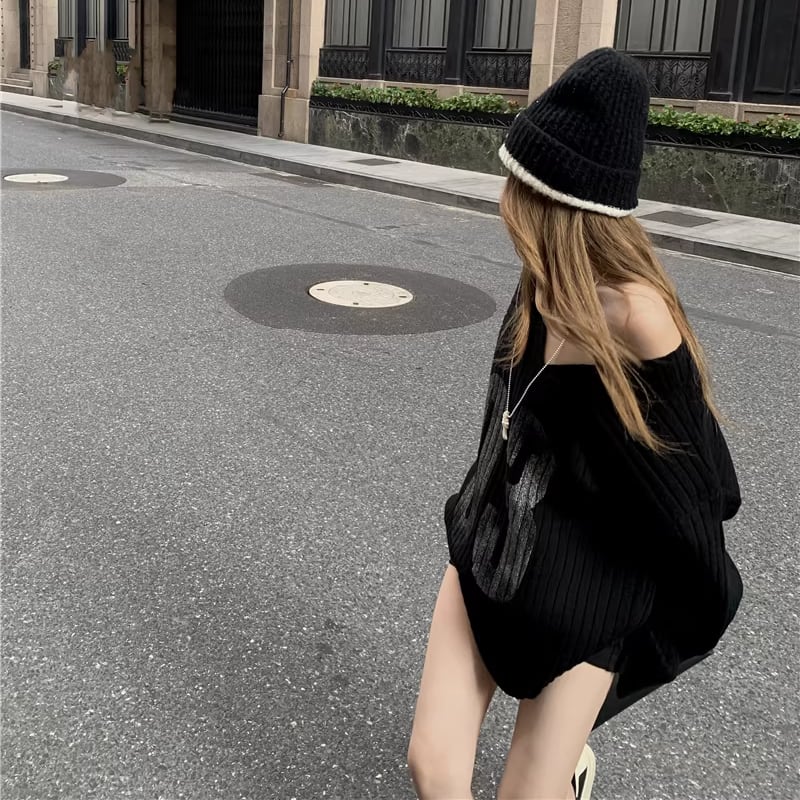 【tops】Vネックニットトップス Q8180