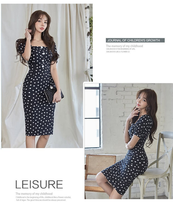 【dress】ドット柄ワンピース　M25217