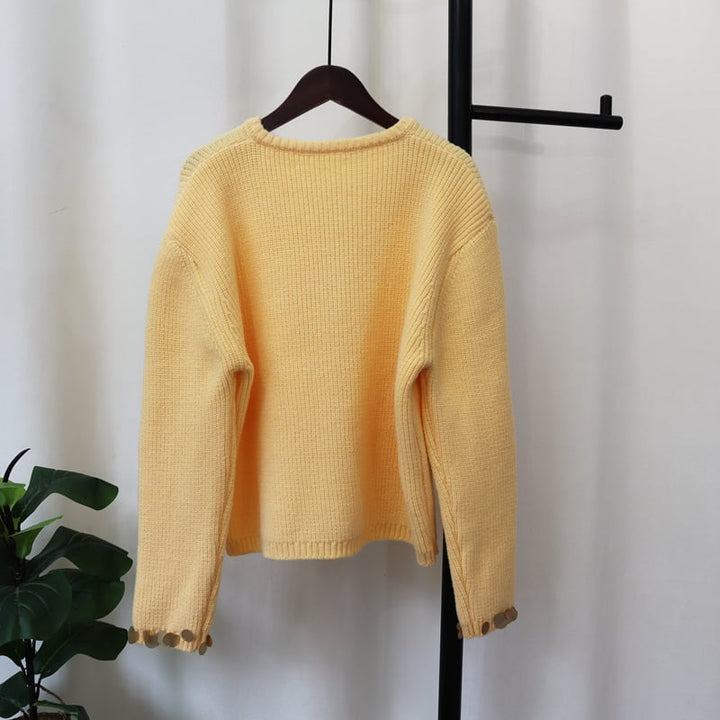 【outer】クルーネックニットカーデ　M25436