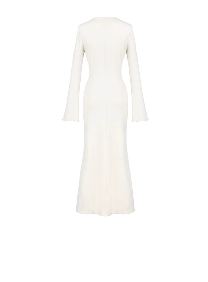 【dress】レースドッキングロングワンピース Q7596