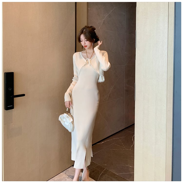 【dress】人気上昇中 chicエレガントセットアップ着瘦せ　M17250