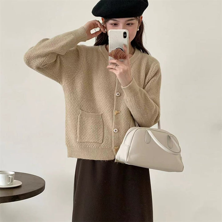 【outer】クルーネックニットカーデ　M25982