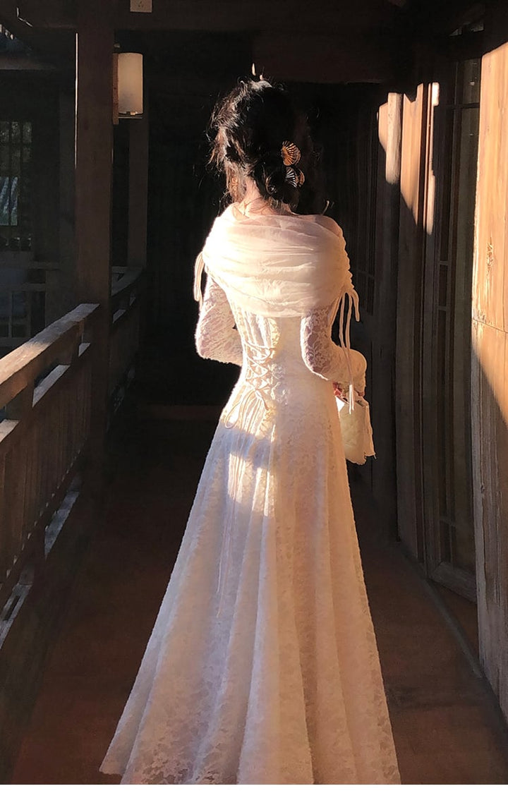 【dress】チュールドッキングレースワンピース　N3528