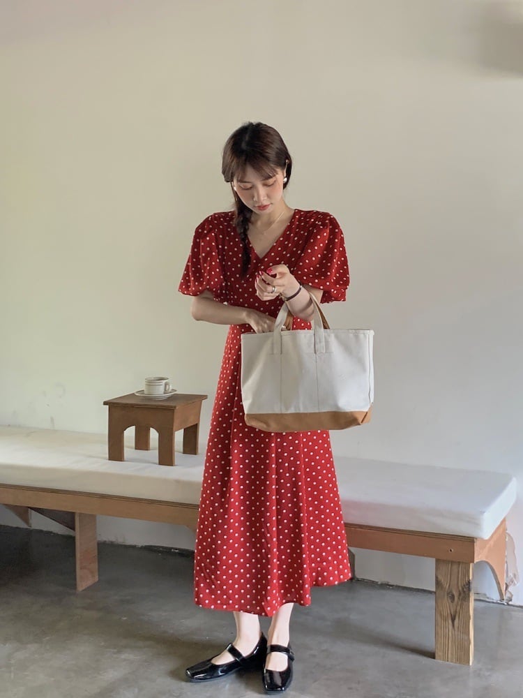 【dress】ドット柄ワンピース　M24778