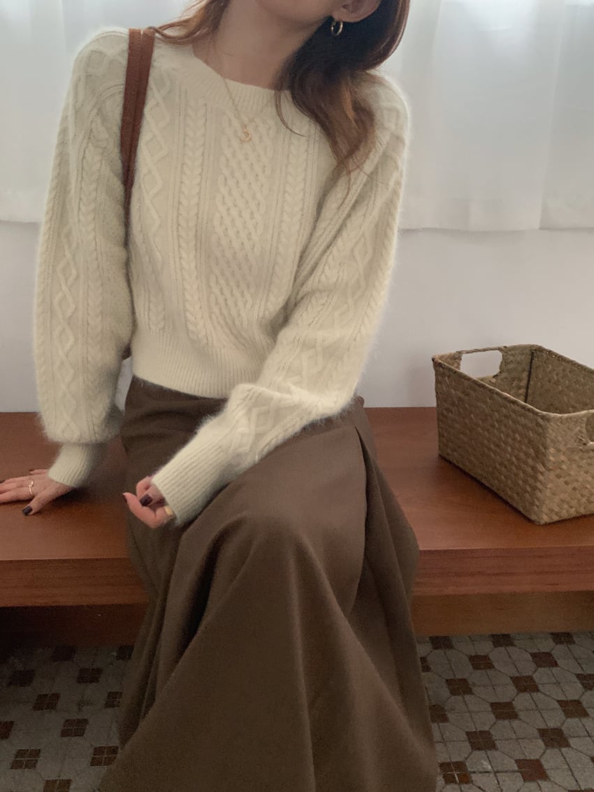 【tops】クルーネックニットセーター　M18167