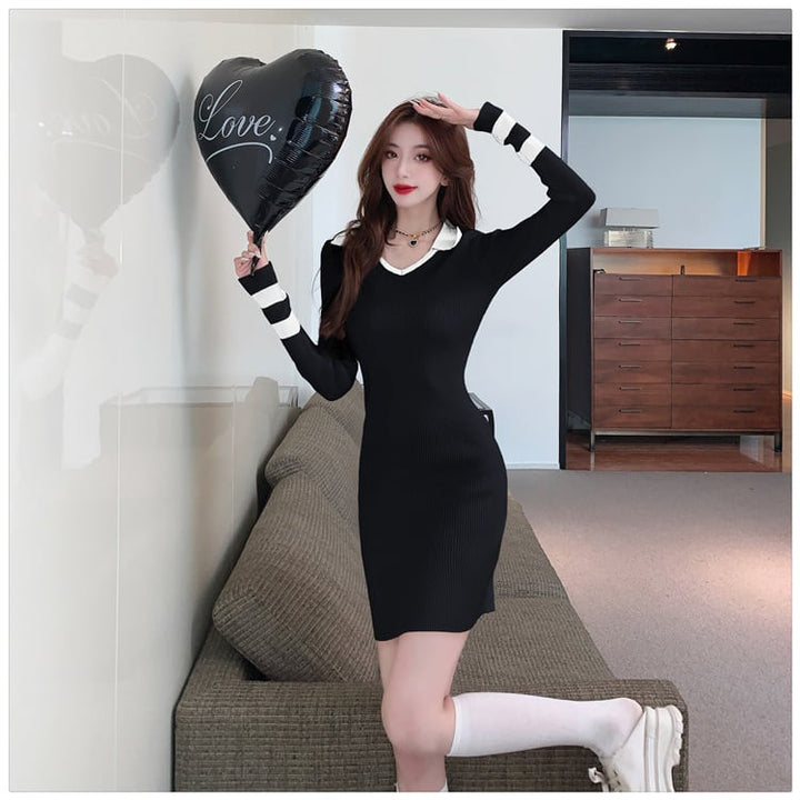 【dress】大人らしい ニットワンピース韓国系着心地良い　M17539