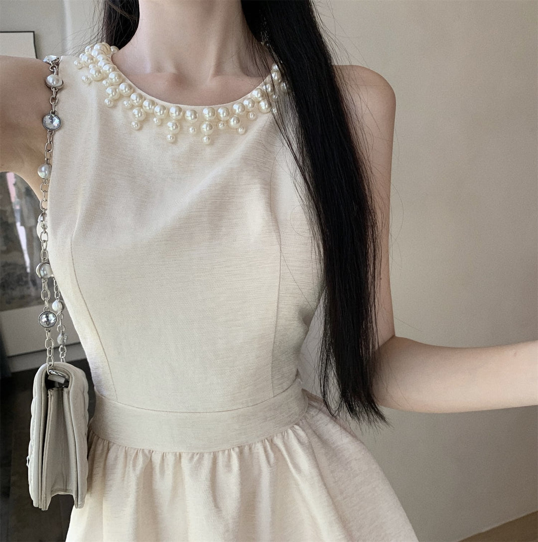 【dress】ノースリーブパールワンピース　M24545