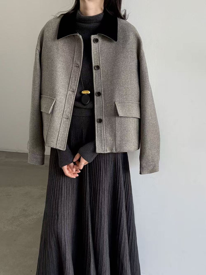 【set】ニットトップス×ロングスカートセット  K0655