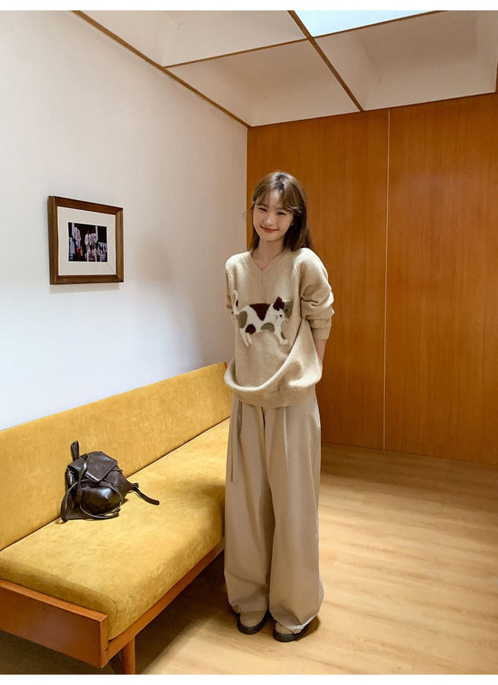 【tops】ジャカードニットセーター　M26785