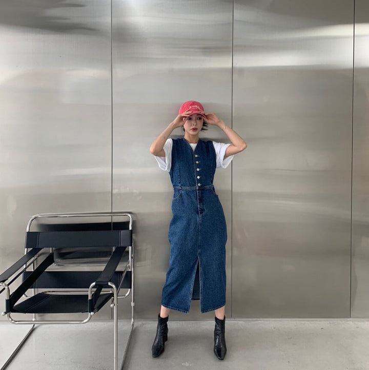 【dress】デニムベストワンピース　M23919