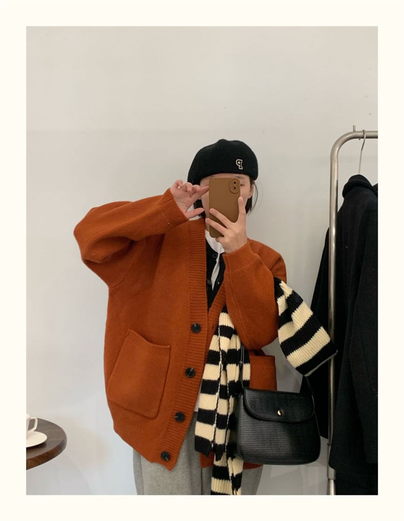 【dress】無地Vネックニットカーディガン　M17703